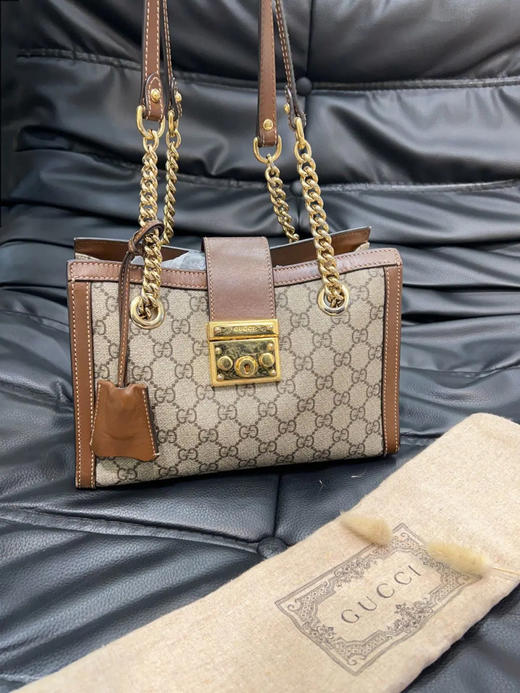 GUCCI 老花 Padlock 棕色 小号 单肩包 商品图0