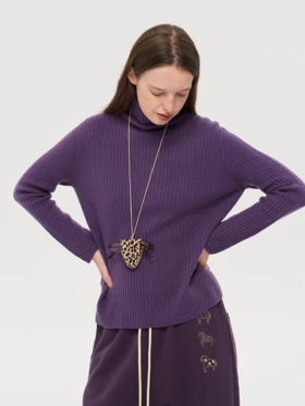 local tag/lt25awk56/温暖假日 100%棉羊毛针织高领上衣