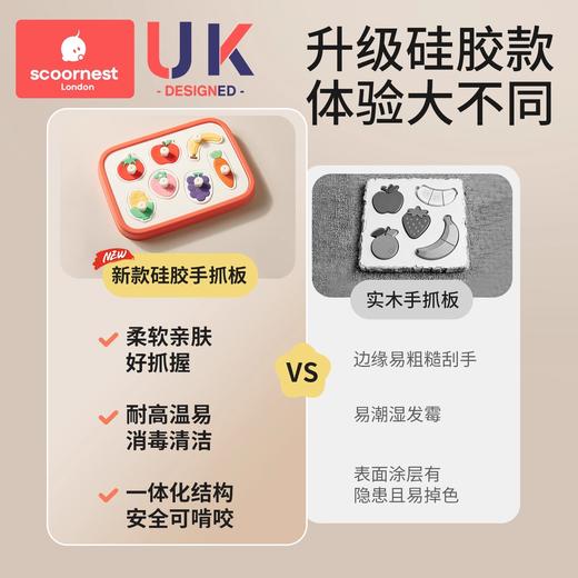 【科巢】硅胶手抓板儿童益智玩具0-3岁宝宝蒙氏早教婴儿拼图形状配对 商品图1
