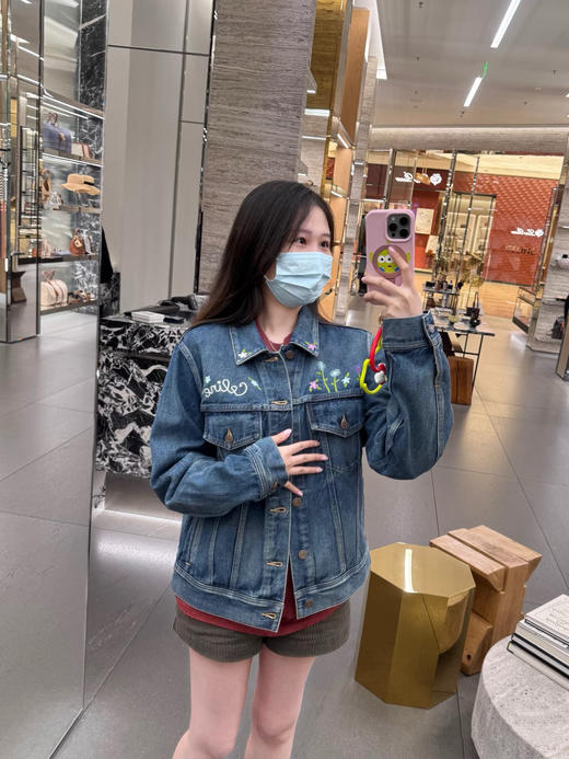 赛琳 25秋冬新款 刺绣花朵牛仔外套(TM) 商品图3