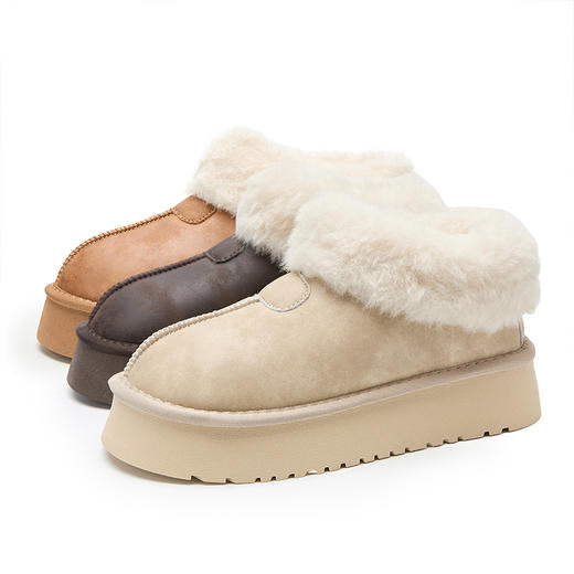 西遇厚底雪地靴女新款冬季百搭外穿毛毛鞋加厚加绒保暖棉鞋子V2457330 商品图4