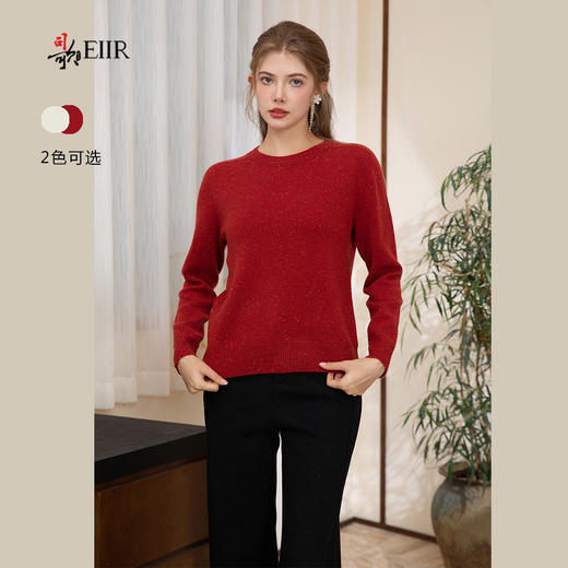 司歌圆领套头长袖毛衣秋冬女G92G8285 商品图4