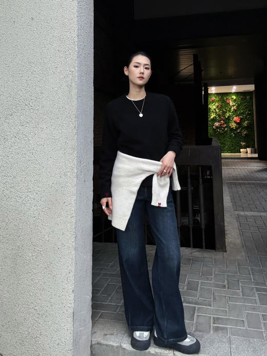 【直筒直腿】噢蜜ooomeooo直筒加绒牛仔蓝仔裤 商品图1