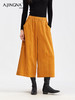 【松弛格调】阿菁娜灯芯绒量感松紧腰休闲阔腿裤F30D210020 商品缩略图3