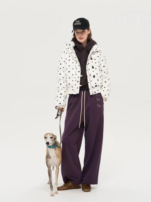 local tag/lt25awk63/波点小马 米色系带丝网印花紫色可收口宽松卫裤 商品图1