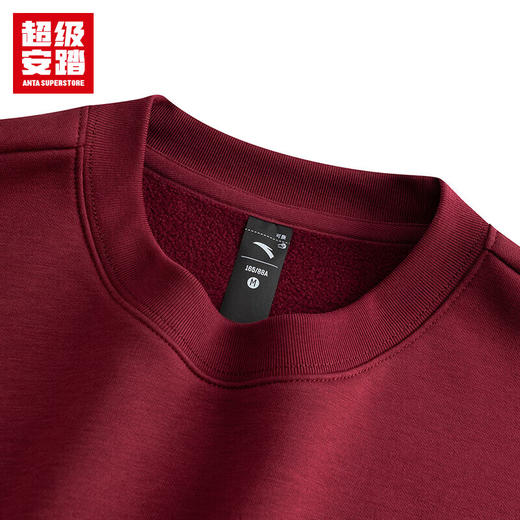超级安踏加绒圆领卫衣女士秋冬抓毛保暖复古网球风套头衫上衣女162548702U 商品图6