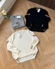 D112043圆领袖臂彩条4色针织毛衣男女情侣款套头毛衣 商品缩略图2