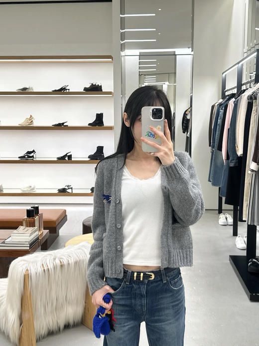 赛琳 25秋冬新款 别针装饰V领开衫(TM) 商品图5