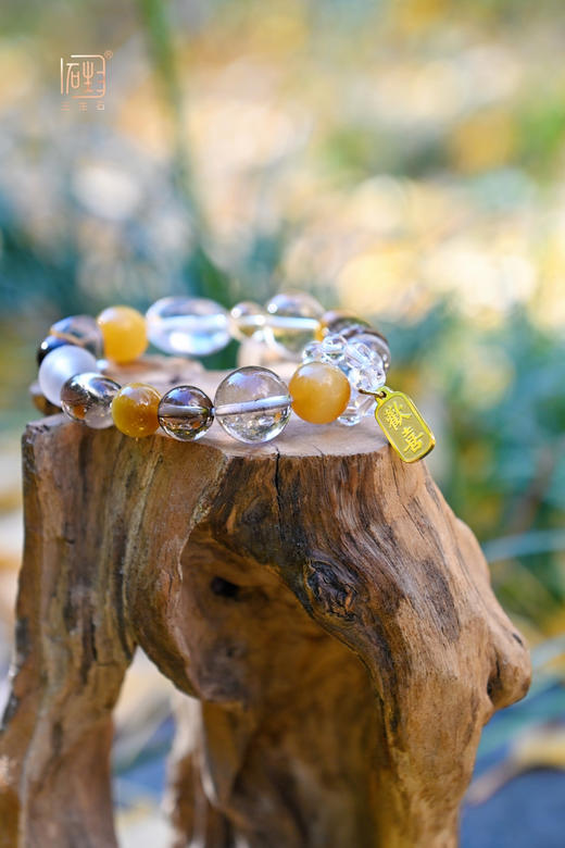 三生石美拉德色系 天然虎睛石白茶水晶能量手链 商品图2