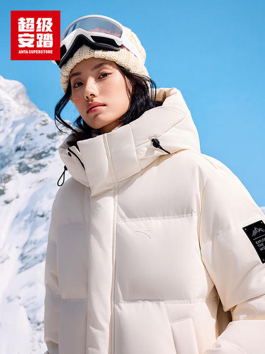 超级安踏中长羽绒服男女同款秋冬防泼水火山岩六度芯保暖外套172546903U 商品图3