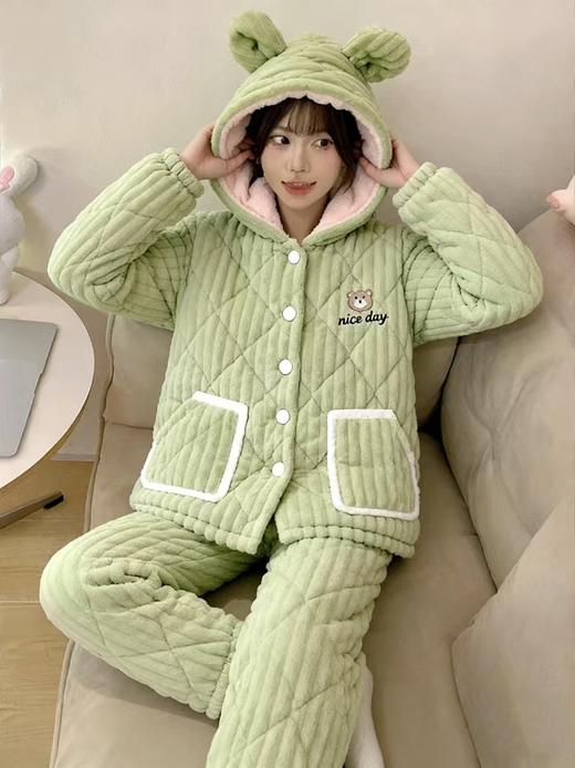 【YW】无忧购“清仓特价”女款三层夹棉超厚家居服套装（截单后3-5天发货) 商品图0