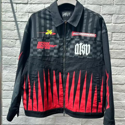 安踏ATSV加厚牛仔夹克赛车风粗针帆布弹性宽松版型潮流172548603V 商品图0