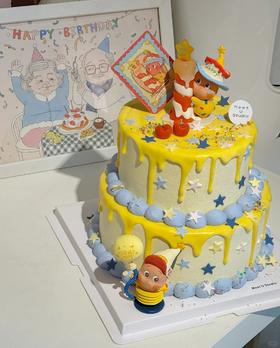 【周年庆精选】许个愿吧 星星人双层蛋糕E款