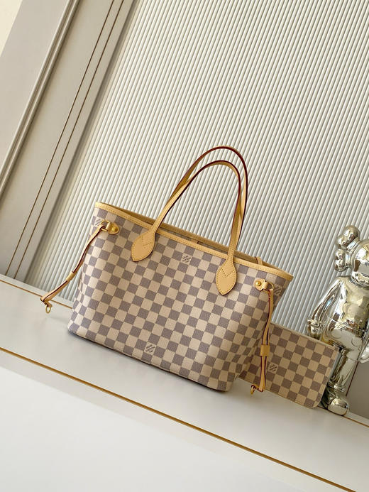 秋冬特惠💰1190 渠道级LV【全钢五金 MB163c01变码芯片】te级LV 全套包装 M41362白格杏内里 NEVERFULL 小号手袋 Neverfull 小号手提包 商品图2