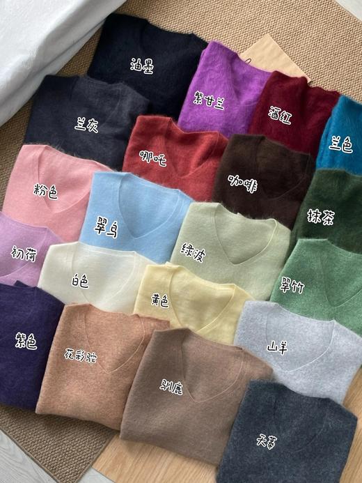 DLC反季清仓❗️贵妇级松弛感【秋冬拉毛羊毛衫672 V领】贴肤穿完全不扎痒✨Whole-Garment全成型编织工艺，无缝一体工艺，立体成型【2511“羊毛”服装】 商品图0