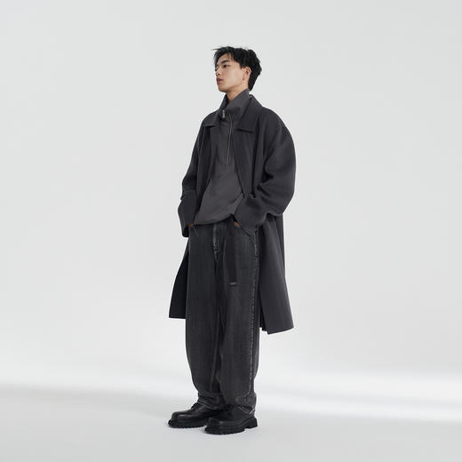 MODE COMMUTER | MC冬季休闲毛呢羊毛混纺长款大衣男MCE126110D 商品图2