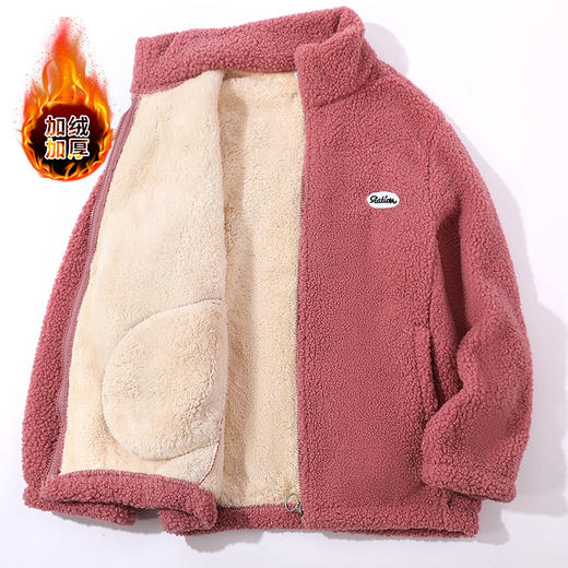 外套卫衣秋冬女开衫宽松加绒加厚洋气减龄中老年羊羔绒颗粒绒上衣中老年外套 商品图5