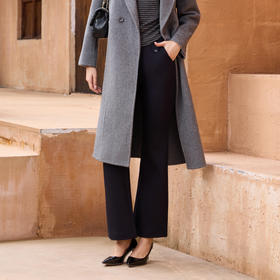 半身缘女裤 秋季修身莫代尔高腰松紧腰喇叭裤253202M10320034