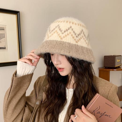 【QINGFAN费尔岛提花针织帽】经典费尔岛花纹 复古别致 柔软毛线材质 保暖亲肤 加大加深帽型 巧妙修饰脸型 ZXT 商品图7