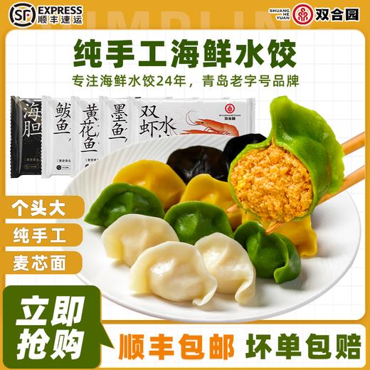 【乐德专属】双合园水饺海鲜水饺鲅鱼墨鱼黄花鱼海胆饺300g*4袋 商品图0