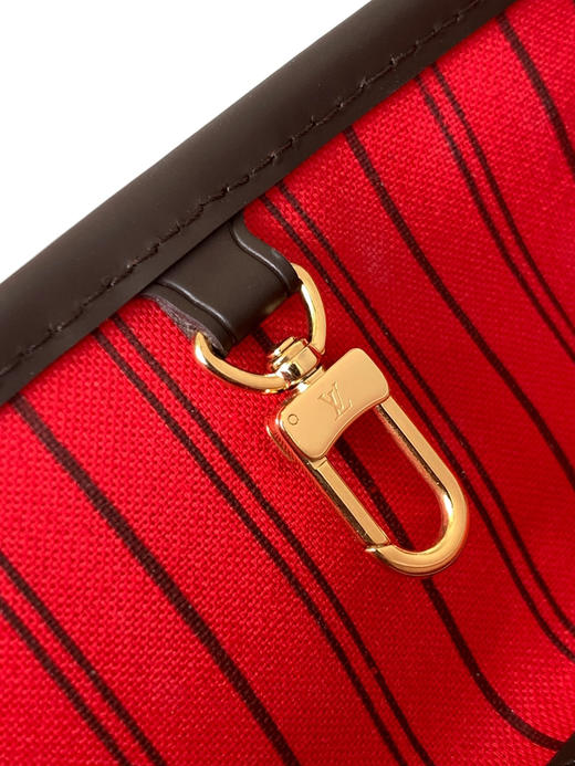 秋冬特惠💰1190 渠道级LV【全钢五金 MB163c01变码芯片】te级LV 全套包装 N41359咖啡格红内里 NEVERFULL 小号手袋 Neverfull 小号手提包 商品图7