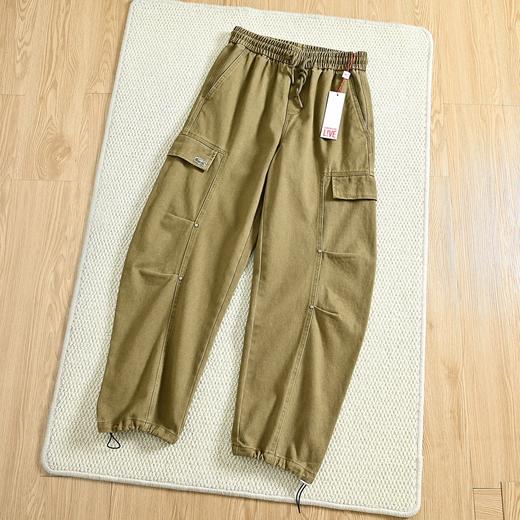 D112051秋季新款男士松紧腰弯刀工装休闲长裤 商品图5