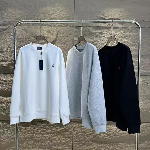 D112029新款精典骑士小标logo休闲情侣加绒圆领卫衣 商品图0