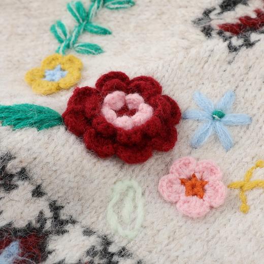 D112060立体钩花费尔岛针织开衫毛衣外套上衣女 商品图7