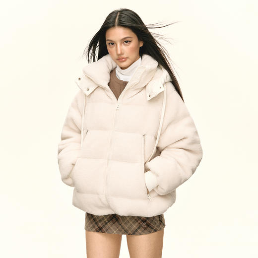 Ariseism 美式复古设计感可脱卸帽羽绒服女冬季新款保暖外套 商品图2