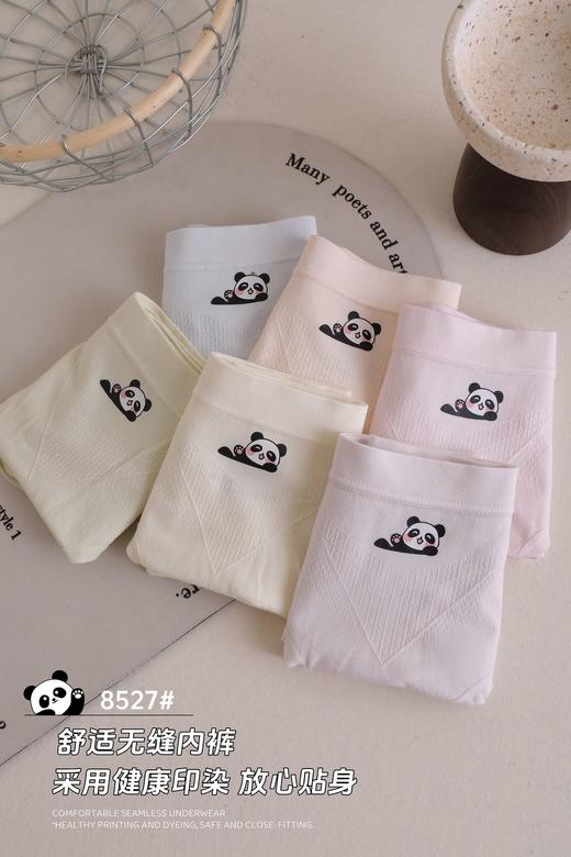 女士熊猫印花裸氨棉裆高弹力无缝舒适内裤三角裤8527 商品图2