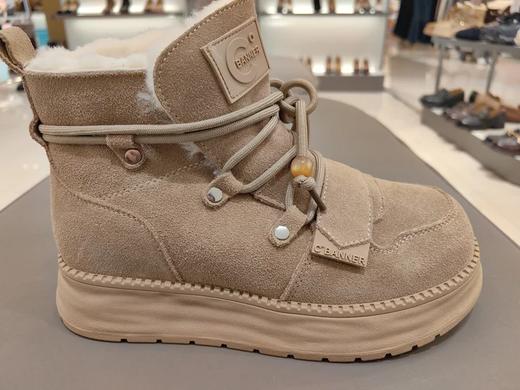 【云粉节】BF楼千百度真皮厚底时尚雪地靴女款百搭冬季气质增高加绒保暖毛毛短靴A25761681吊牌价1099活动价879 商品图1