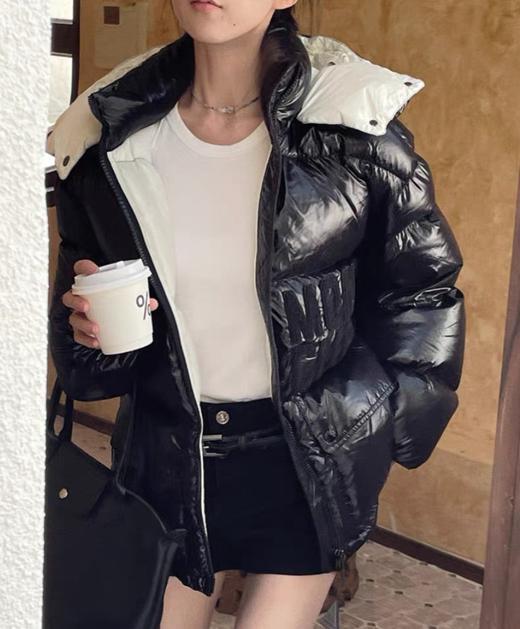 女款拼色连帽羽绒服he018 商品图3