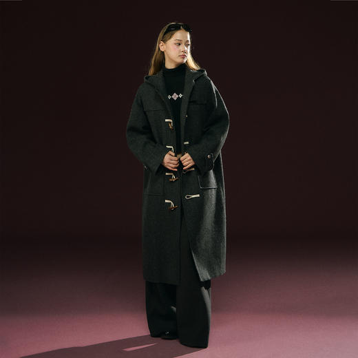 Ariseism 美式复古设计感长款毛呢外套女秋季新款上衣 商品图1