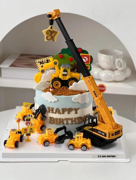 【周年庆精选】工程车吊车蛋糕男孩最爱A款 商品图0