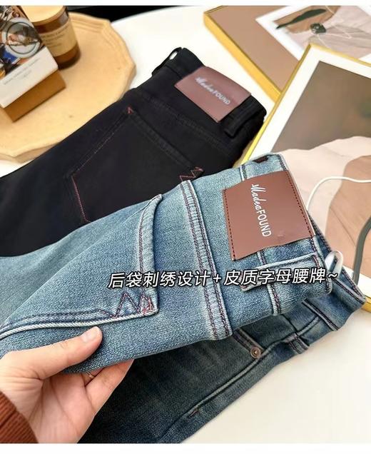 D112017加厚绒微喇裤女2025年冬季高腰显瘦喇叭长裤 商品图10