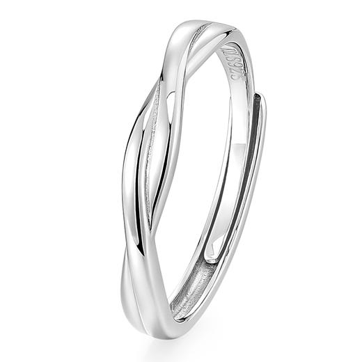 卡蒂罗KADER 结爱情侣对戒 925银闪锆点缀蝴蝶结璀璨闪耀简约大方开口可调节一对 钟爱久久爱意交织 商品图2