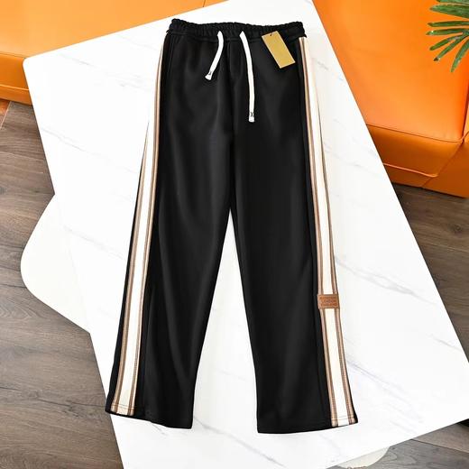 D112003冬季新款加绒皮标条纹运动休闲直筒裤 商品图6