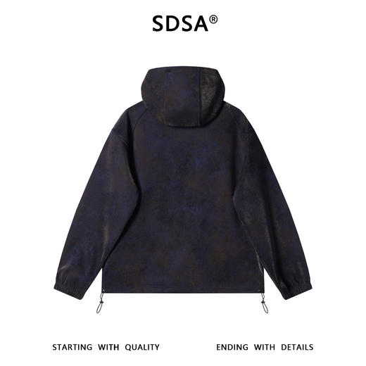 SDSA男士秋冬新款痞帅男装潮牌扎染立领连帽卫衣下摆松紧百搭上衣 商品图4