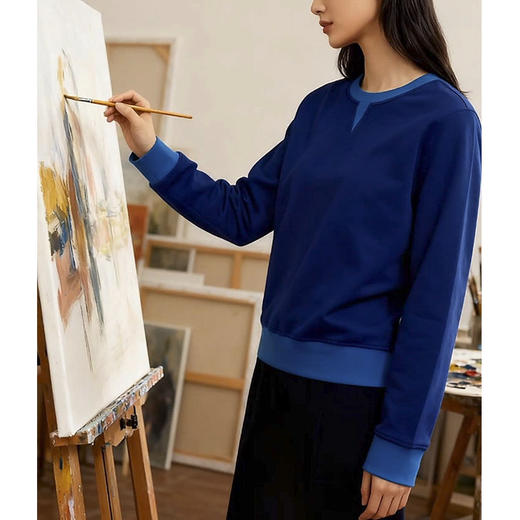 裁缝学苑AH95撞色假两件卫衣纸样女装新款圆领拼接百搭上衣服装打板 商品图1