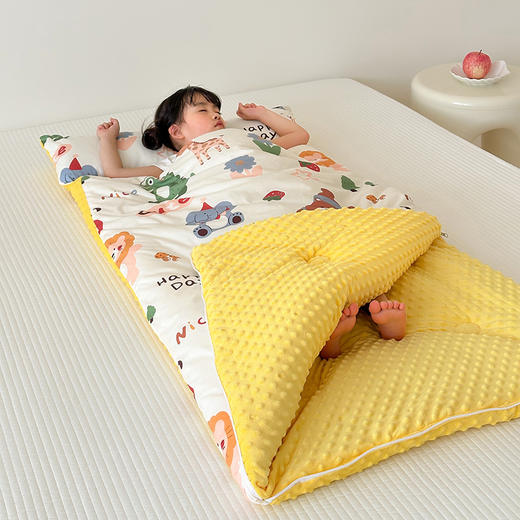 【品牌直发】小象咘叮秋冬加厚儿童睡袋全棉+豆豆绒一体防踢被儿童睡袋yb1127001 商品图2