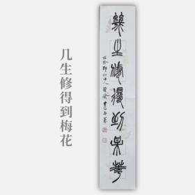 李平《几生修得到梅花》13.5x68CM 手写纸本宣纸书法作品