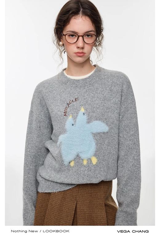 D112056针织衫女2025新款秋冬立体刺绣针织衫 商品图4