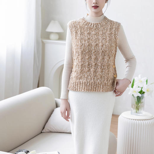 苏苏姐家蒹葭羊绒背心手工DIY衣服毛线团棒针羊毛线材料包 商品图3