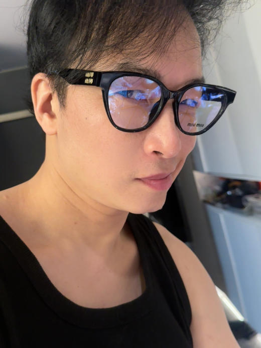 MIU 家原创设计 黑框猫眼 光学眼镜 商品图4