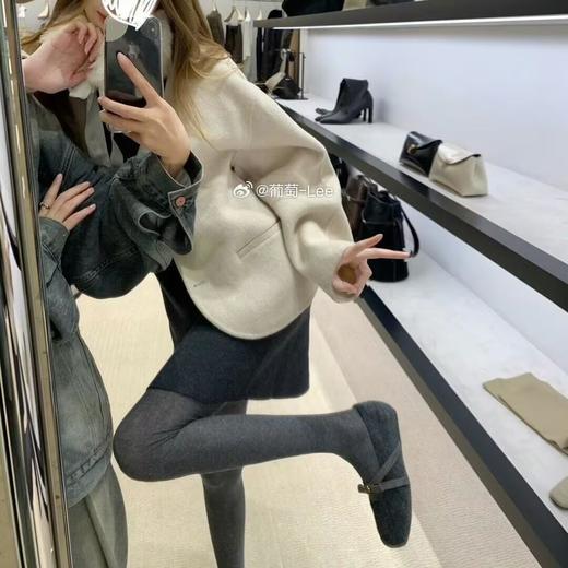 贵气山茶花~ 蝴蝶结金扣内增高加绒毛呢玛丽珍鞋 商品图2