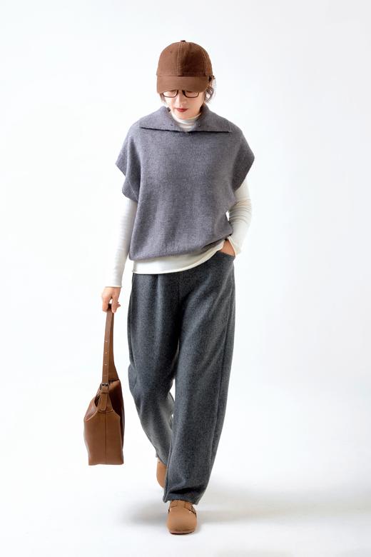 暖绒感毛呢九分奶奶裤 商品图0