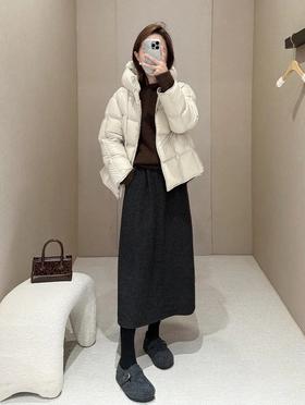 【Steve Sandro羊毛花苞长裙】129❗️梨形身材天菜通勤毛呢长裙，‍升级520g重磅面料温暖整个秋冬！⁨品牌直发！⁥✅立体花苞长裙版型，‫藏肉显瘦