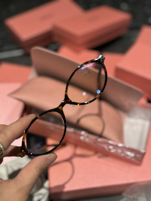 MIU家镜腿标识椭圆形功能性眼镜玳瑁色无度数 商品图14