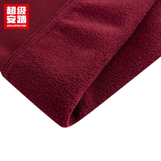 超级安踏加绒圆领卫衣女士秋冬抓毛保暖复古网球风套头衫上衣女162548702U 商品图10