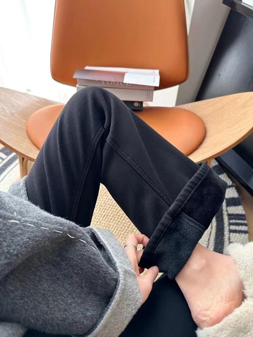 D112017加厚绒微喇裤女2025年冬季高腰显瘦喇叭长裤 商品图13